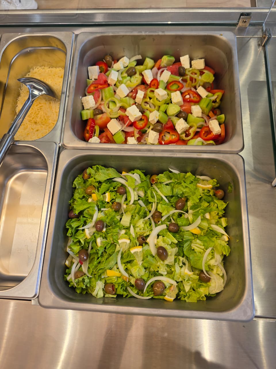 Fresh salads on display